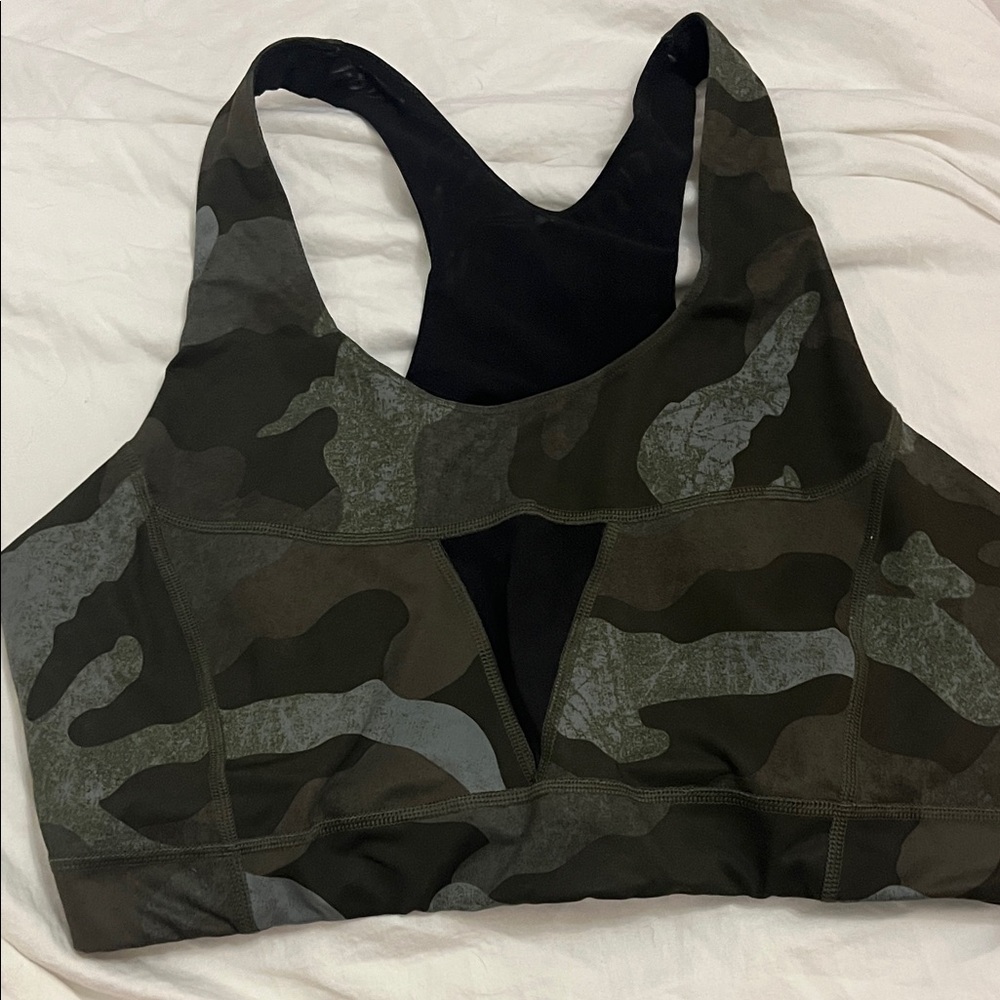 The North Face Green Camo Sports Bra